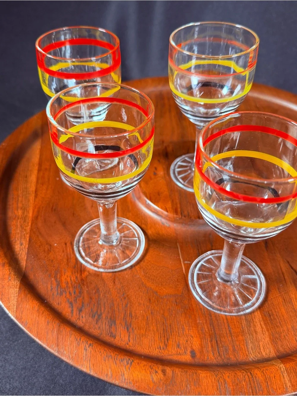 Vintage Libbey Mambo Fiesta Cordial glasses, set of 4